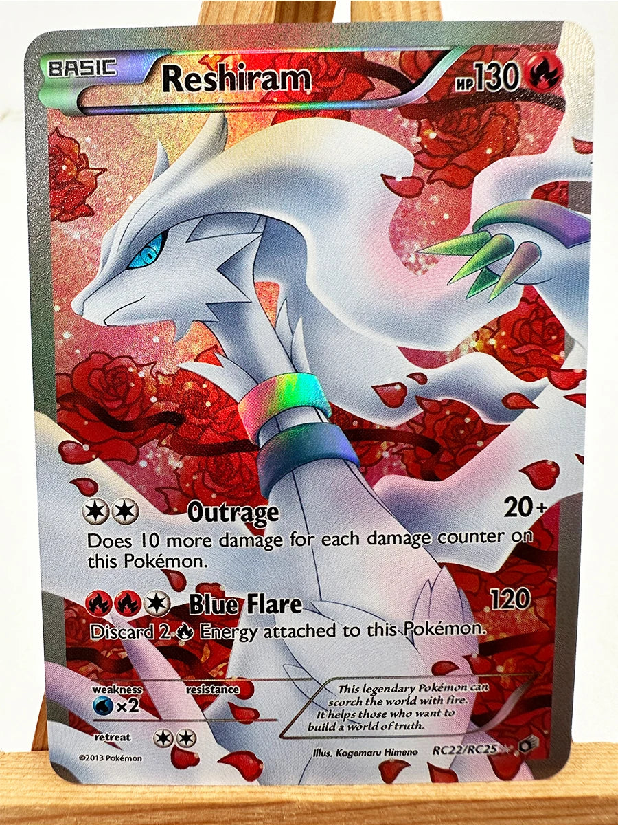 PTCG White & Black Victini Zekrom Reshiram Cards - English Anime Trading Card Collection