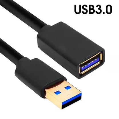 USB 3.0 Extension Cable - High-Speed USB 2.0/3.0 Data Transfer Cord for Smart TV, Xbox One, SSD, PC & Laptop 0.5–3M
