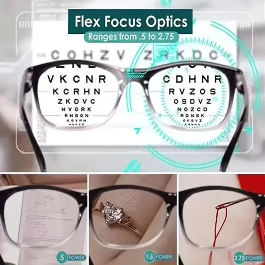 Multifocal Reading Glasses - Auto-Adjusting Bifocal Readers for Women & Men