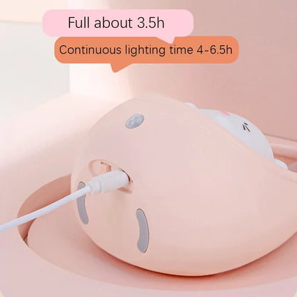 LED Night Light with Human Sensor – USB Rechargeable Sleep Lamp for Bedroom, Bedside, Corridor & Desktop Decoration