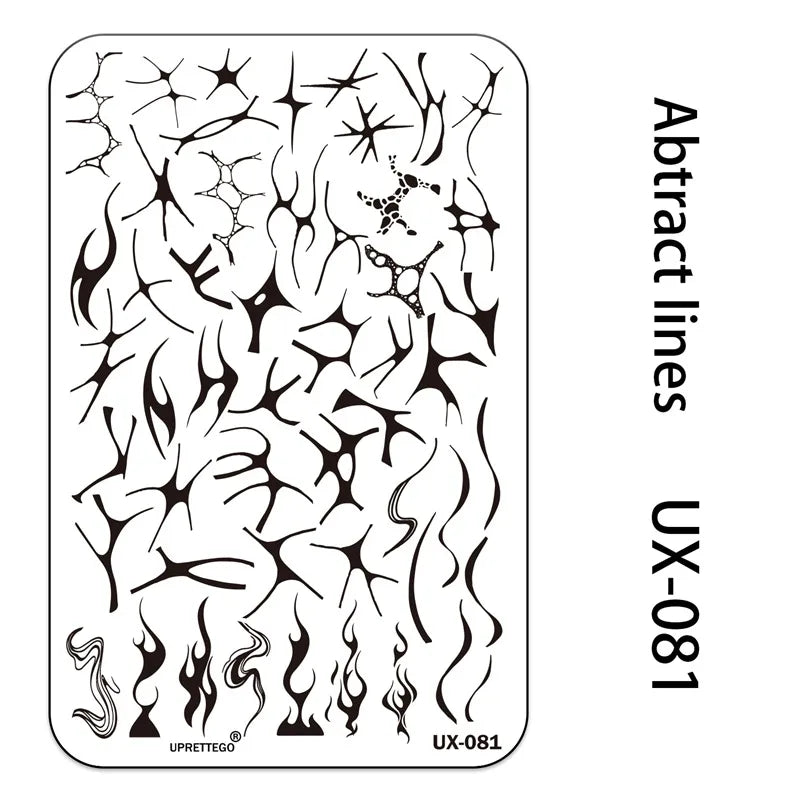 UX Serial 2 Stainless Steel Stamping Plate Template – Vintage Abstract Fabric Texture Pattern for Nail Art, Floral Lace, Xmas & Halloween Designs (UX52)