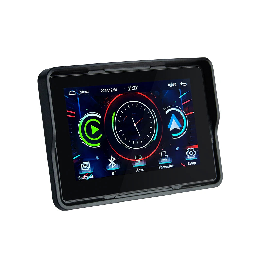 EKIY 5" Portable Motorcycle GPS Navigation Display – Digital Dashboard with Wireless CarPlay & Android Auto