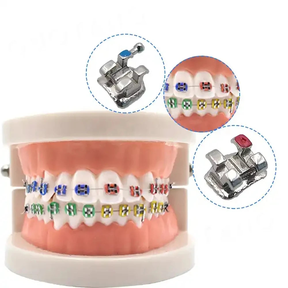 PIORPOY 20PCS Orthodontic Brackets - Mini Roth/MBT 022 Dental Braces Hooks & Treatment Materials