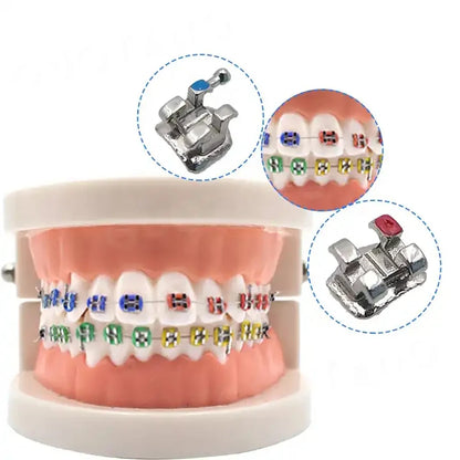 PIORPOY 20PCS Orthodontic Brackets - Mini Roth/MBT 022 Dental Braces Hooks & Treatment Materials