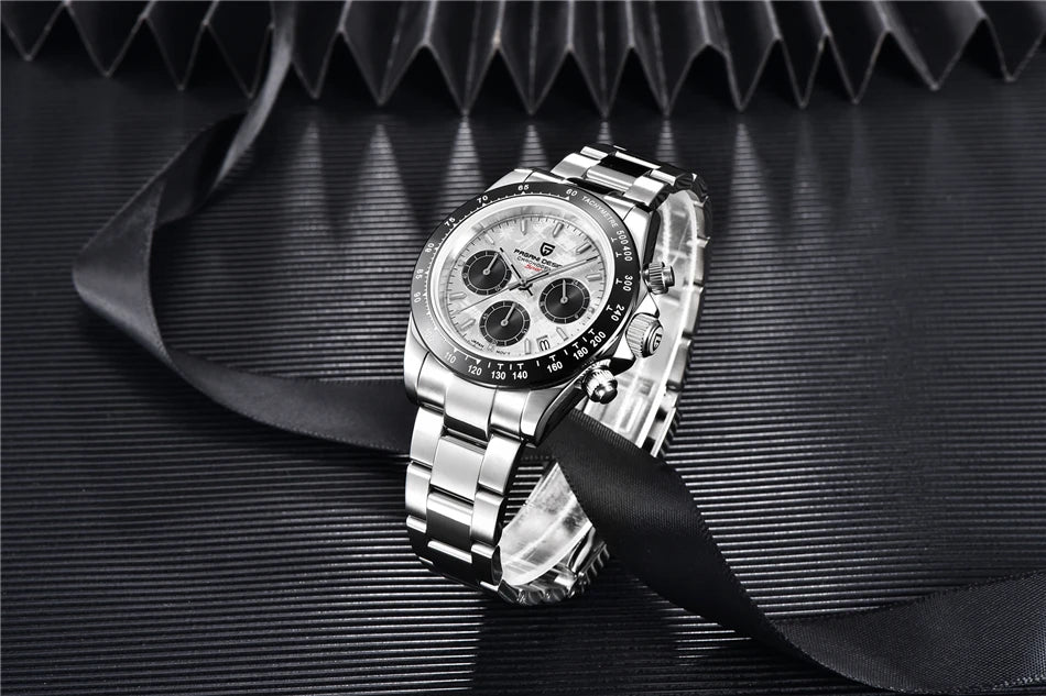 40mm PAGANI DESIGN V2 Men’s Quartz Watch – Sapphire Retro Chronograph Stainless Steel Waterproof