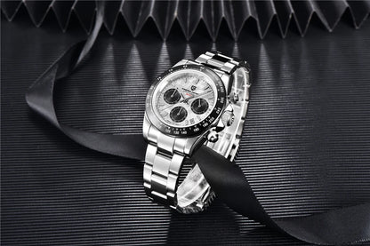 40mm PAGANI DESIGN V2 Men’s Quartz Watch – Sapphire Retro Chronograph Stainless Steel Waterproof