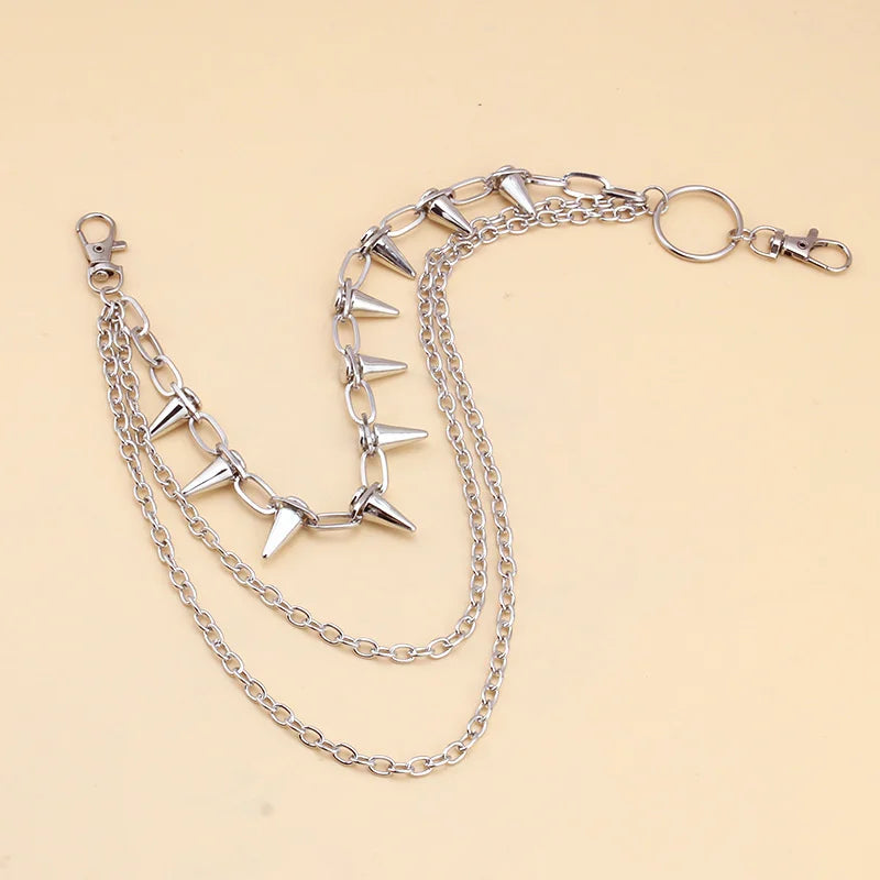 Hip-Hop Punk Rock Metal Waist Chain – Unisex Keychain & Wallet Chain for Jeans & Trousers