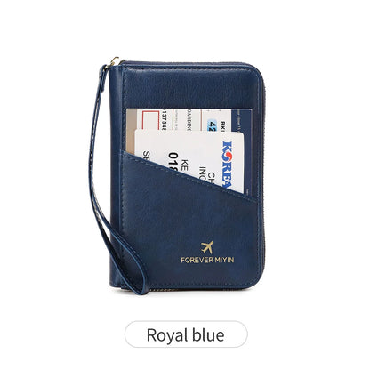 New Retro RFID PU Leather Passport Bag – Fashionable Multifunctional Passport Cover & Travel Clip for Men & Women