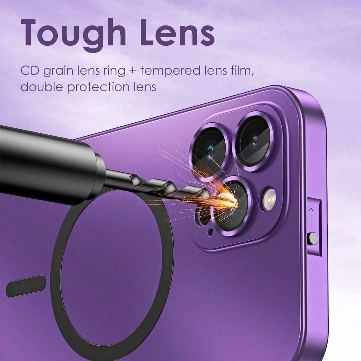 Aluminum Metal Frame Magnetic Case - MagSafe Wireless Charging Cover with Lens Protection for iPhone 12, 13, 14, 15, 16 & 17 Pro Max