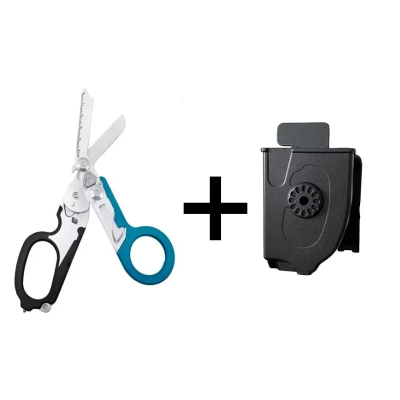 Folding Trauma Scissors - Emergency Rescue Cutter with Glass Breaker for Outdoor Use