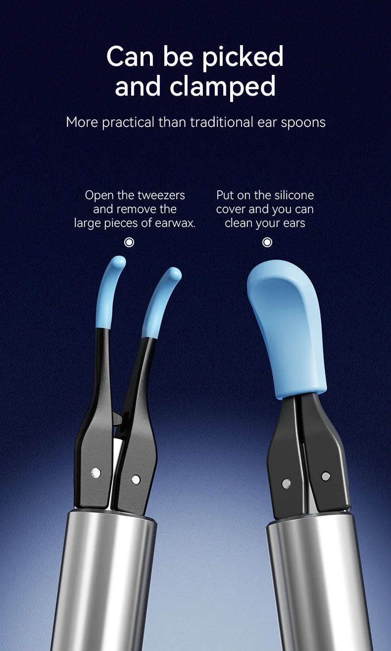 Visual Ear Cleaner with Camera – 12MP Ear Wax Removal Tool with Ear Pick, Tweezers & 6 Ear Spoons for Ear Care