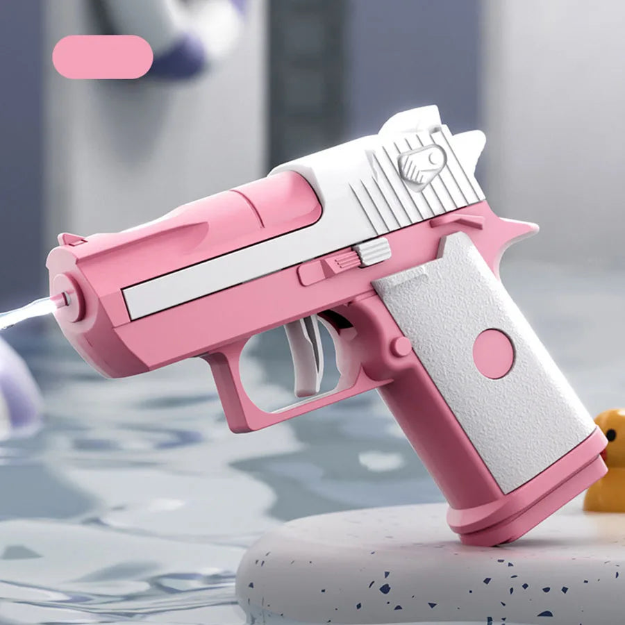 Kids Summer Mini Desert Eagle Water Gun – Mechanical Continuous Firing Small Pistol for Beach & Pool Play
