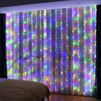 Remote Control Fairy Lights - USB LED Curtain String Lights for Christmas & Party Decor