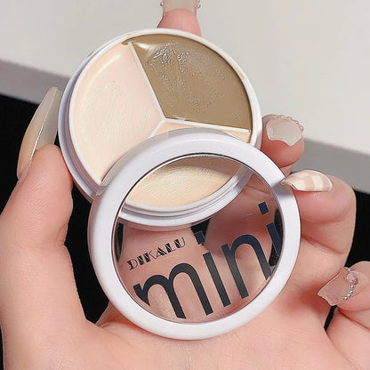 3-Color Concealer Cream Palette – Full Coverage for Acne, Dark Circles & Contour with Brush, Moisturizing Makeup