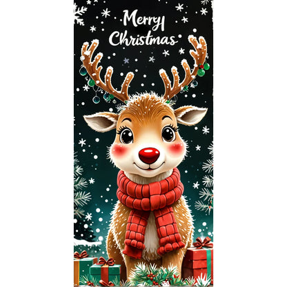 Christmas Fabric Door Banner – Merry Christmas Hanging Background for Photo Booth, Xmas Decor & Photography Props