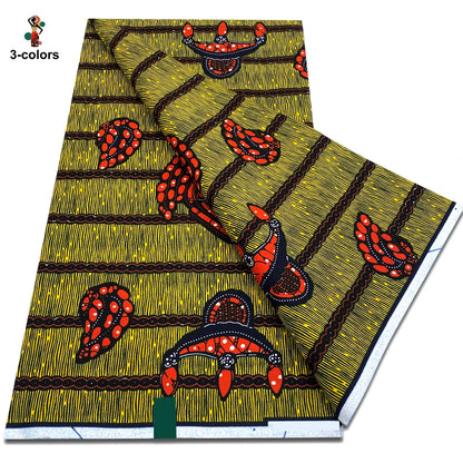 Newest African Ankara Wax Fabric - 100% Cotton Soft Dutch Hollandais Pagne Print for Dresses & Sewing