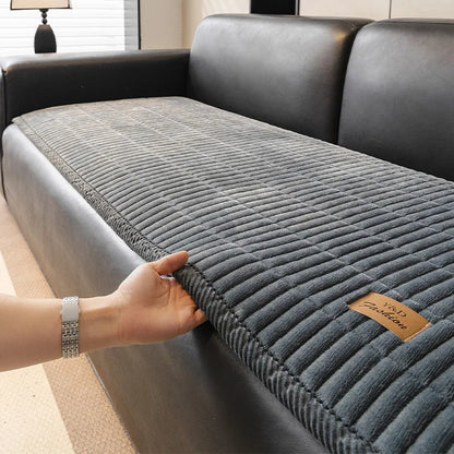 Flannel Sofa Cover - Thickened Non-Slip Couch Protector for Autumn & Winter