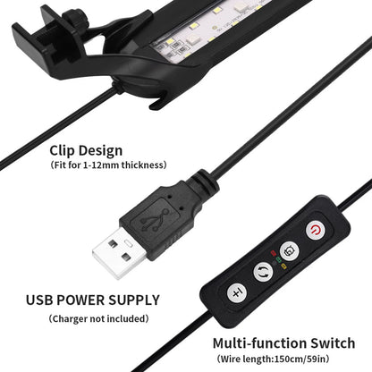 Aquarium LED Light with Timer – Full Spectrum Fish Tank Lamp for Water Plants, USB Aquatic Light