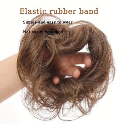 100% Human Hair Bun Ponytail Hairpiece – Brazilian Hair Scrunchie Updo, Donut Chignon Hair Extension for Women