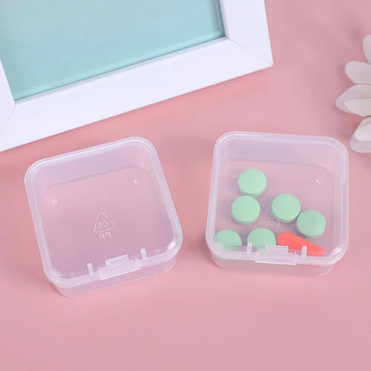 60/6PCS Mini Transparent Square Plastic Storage Boxes – Small Jewelry Organizer for Earrings & Packaging