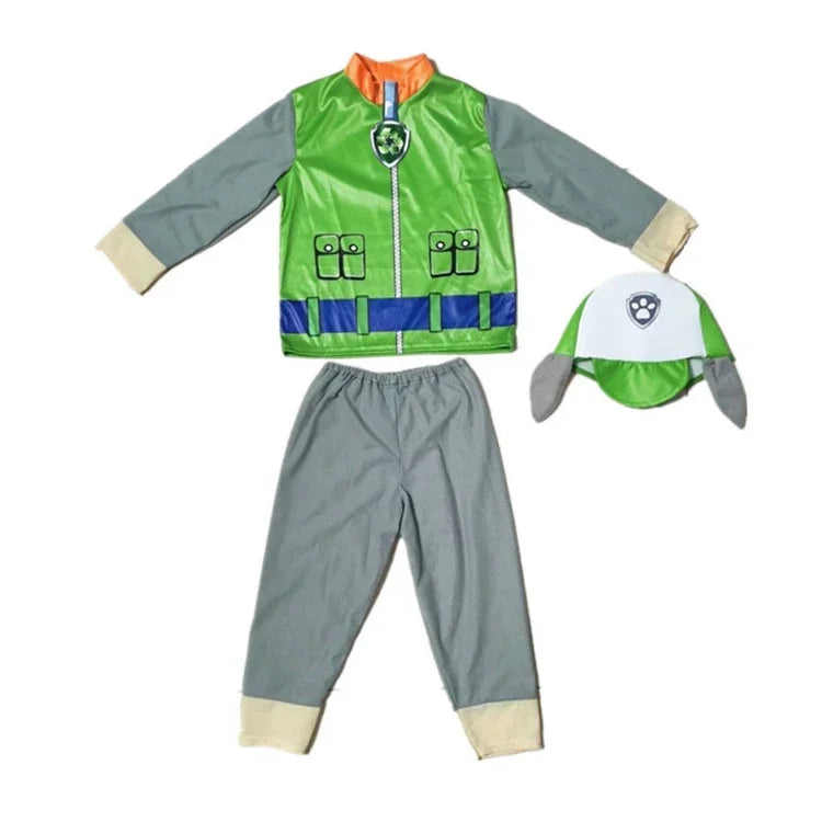 Anime Dog Patrol Kids Costume Set – Tops, Pants, Backpack & Hat for Marshall, Chase, Skye, Zuma, Rubble Halloween Cosplay