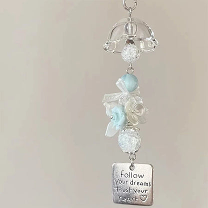 Transparent Wind Chime Keychain – Cute Kawaii Pendant for Mobile, Bag, and Home Decoration