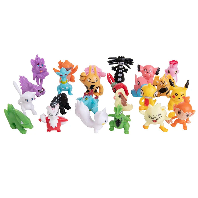 24-144pcs Pokemon Mini Figures — Pikachu Anime Action Models 2-3cm Collectible Toys for Kids & Christmas Gifts
