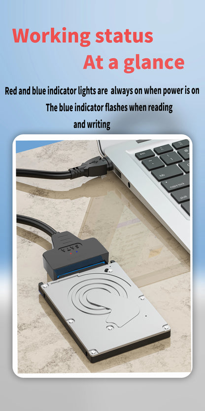 USB 3.1/2.0 SATA to USB Cable – USB 3.0 to SATA III Hard Disk Adapter, Compatible with 2.5-inch HDD and SSD, UASP Support