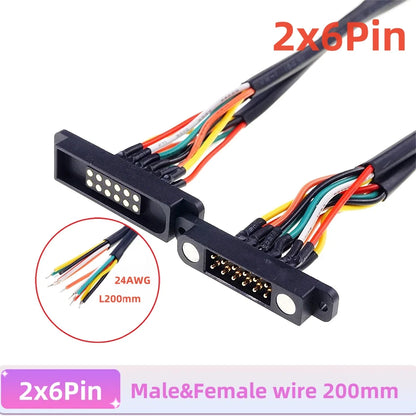 Magnetic Pogo Pin Connector - 2A Spring Loaded Male Female 2.54mm DC Power Socket, 8/10/12/14/16/20 Position Contacts, 1/3/5 Pairs