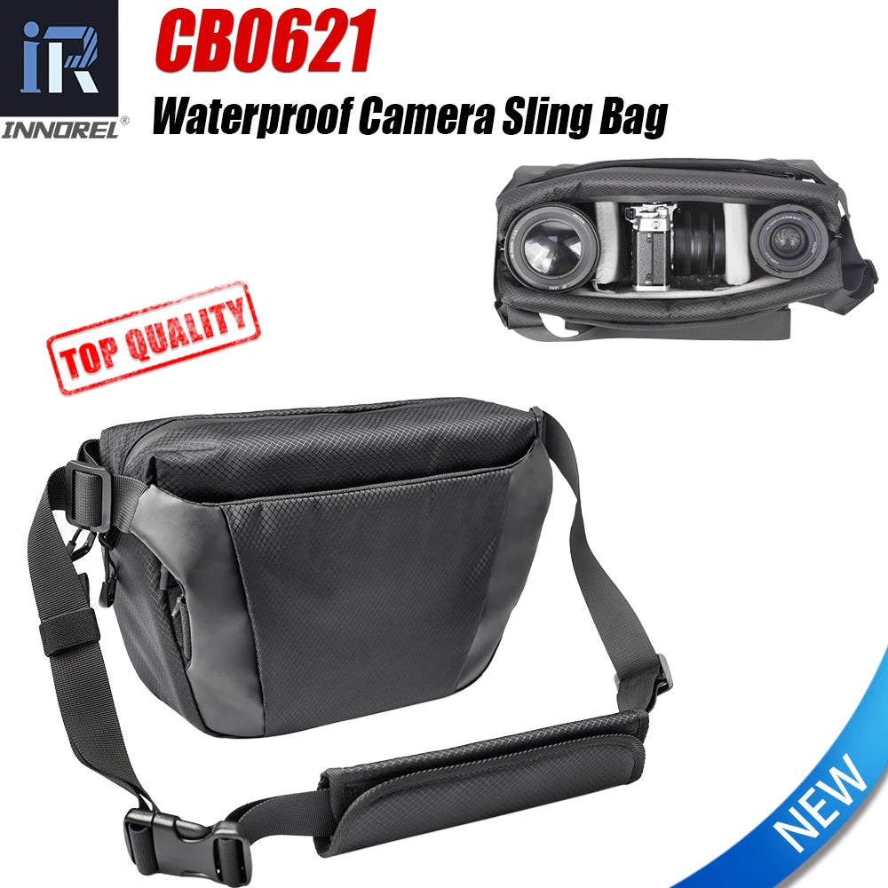 INNOREL CB0621 6L Waterproof Camera Sling Bag – Crossbody DSLR/SLR/Mirrorless Travel Bag for Photography, Cycling & Daily Use