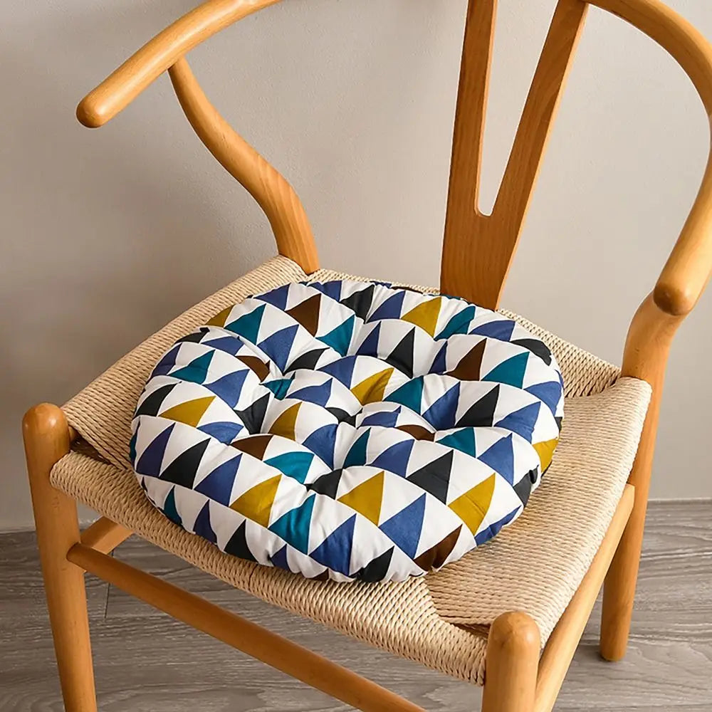 40x40cm Round Dining Chair Cushion – Thickened Non-Slip Seat Pad, 10 Luxurious Styles for Students, Office & Canteen