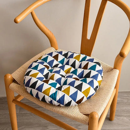 40x40cm Round Dining Chair Cushion – Thickened Non-Slip Seat Pad, 10 Luxurious Styles for Students, Office & Canteen