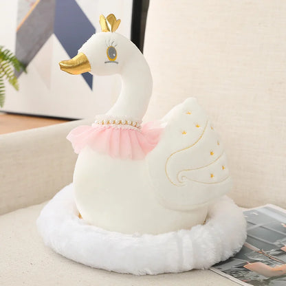 Swan & Chick Family Plush Toy — Lifelike Mother and Baby Stuffed Animals with Nest for Kids