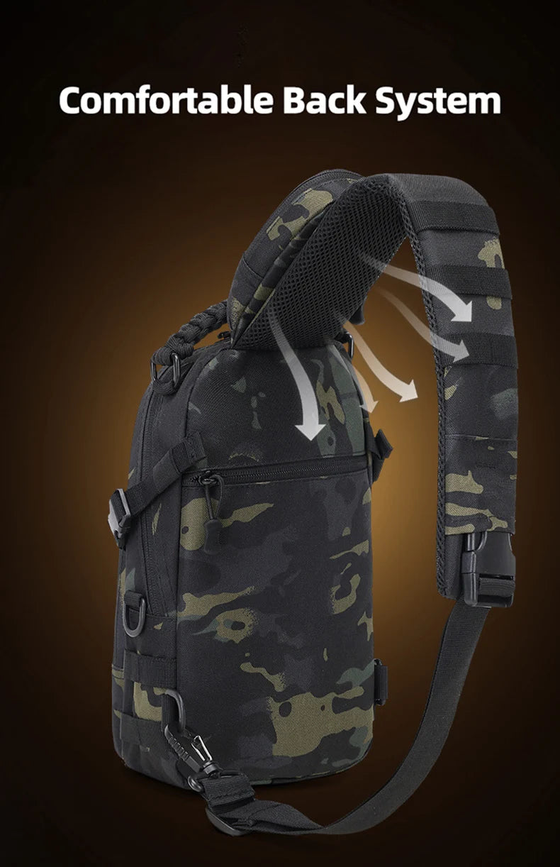 Camping Tactical Chest Bag – MOLLE Sling Backpack for Men, Outdoor Hiking, Cycling & Fishing