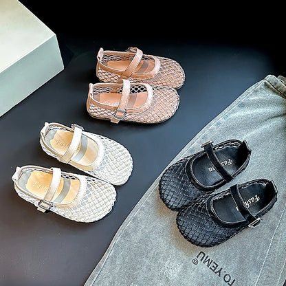 2025 Kids’ Summer Flats – Breathable Princess Shoes for Girls, Soft-Soled, Simple Fashion & Versatile Casual Wear