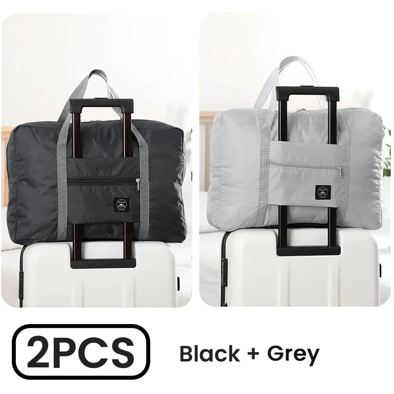 2-Pack Foldable Travel Duffel Bags – Airlines Carry-On, Weekender & Gym Tote for Men and Women