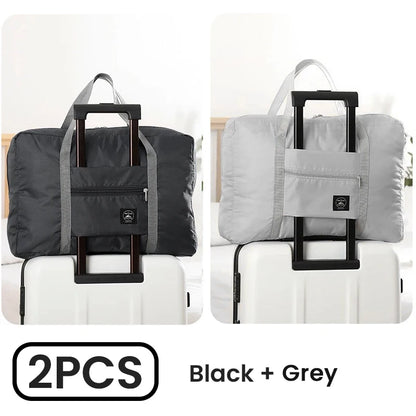 2-Pack Foldable Travel Duffel Bags – Airlines Carry-On, Weekender & Gym Tote for Men and Women