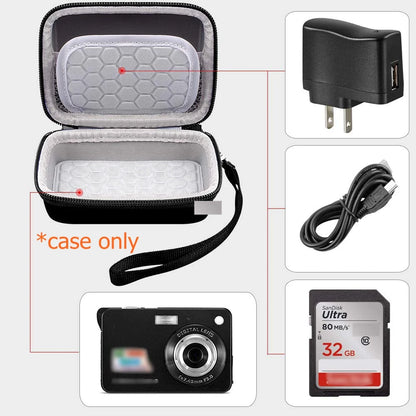 AbergBest Protective Carrying Case for Digital Cameras – Fits 21MP HD, 2.7" LCD, Rechargeable Kodak Pixpro & Canon PowerShot