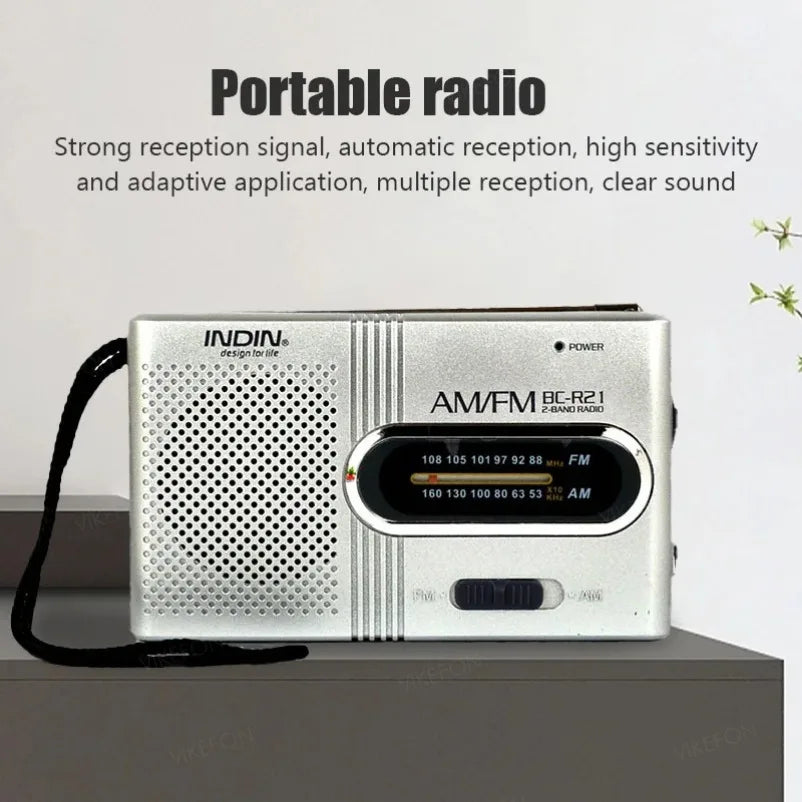 BC-R21/961/962 Mini Portable AM/FM Radio — Battery Operated with Best Reception, Long-Lasting Sound for Running, Walking & Home