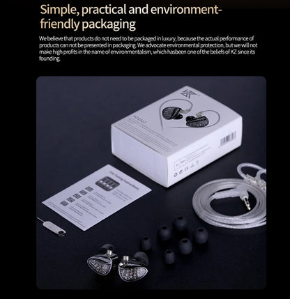 KZ ZA12 2DD+4BA Hybrid IEM Headphones – Wired In-Ear Monitor with Adjustable Tuning, HiFi Sound, Sports & Gaming Noise-Canceling Earphones