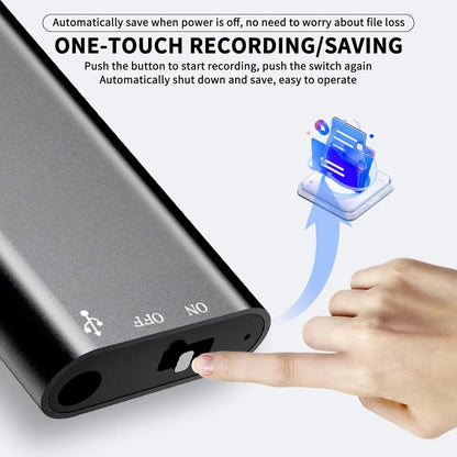 8GB/16GB Ultra-Slim Mini Voice Recorder — Professional Digital Audio Recorder with Voice Activation, Noise Reduction & MP3 Player