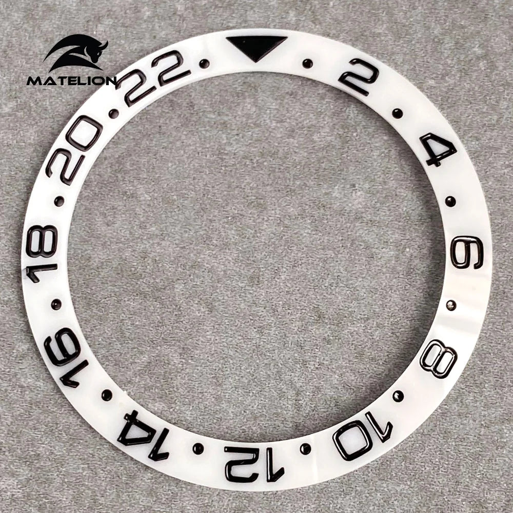 MATELION 38mm Ceramic Bezel Insert — Alloy Watch Ring for 40mm NH35/NH34 GMT Diving Watches