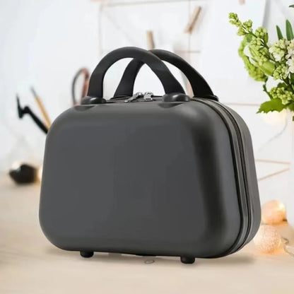Portable 14-Inch Mini ABS Travel Suitcase – Waterproof Handheld Luggage & Makeup Storage Box with Zipper