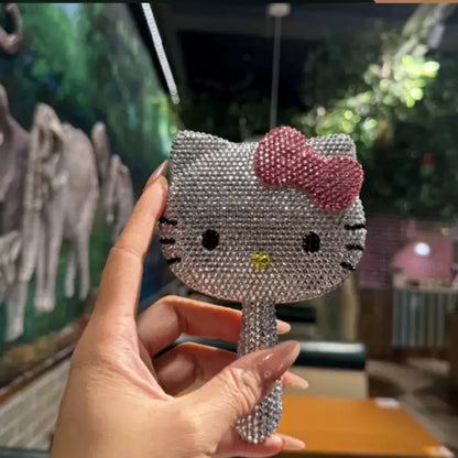 Kawaii Crystal Rhinestone Handheld Mirror – Shiny Decorative Mirror for Girls’ Birthday & Living Room Decor