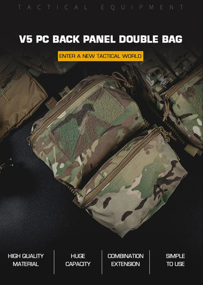 V5 FCPC Tactical Vest Backplate – Military Airsoft Hunting Plate Carrier with Sub-Package, Double Mag & Sundries Pouch