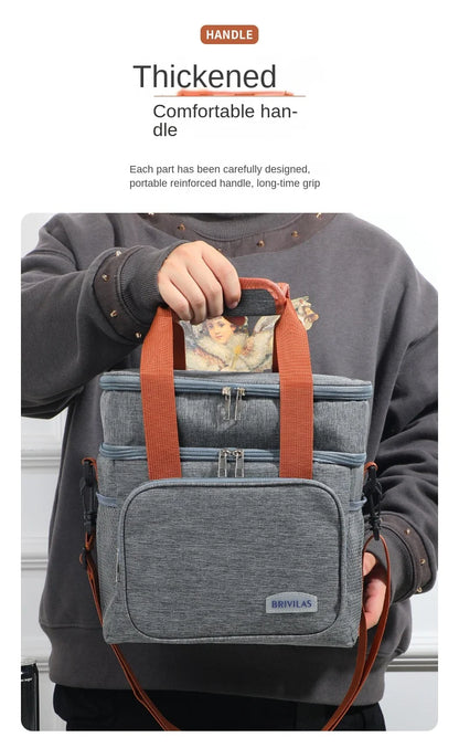 Double Layer Lunch Bag – Large Capacity Thermal Insulated Leakproof Cooler Tote for Work, School & Picnic