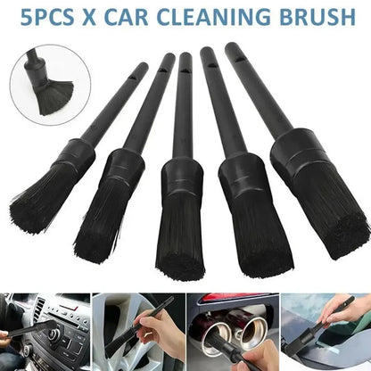 1/5x Car Detailing Brushes – Soft Auto Cleaning Brush for Wheels, Interior & Exterior Dust Removal