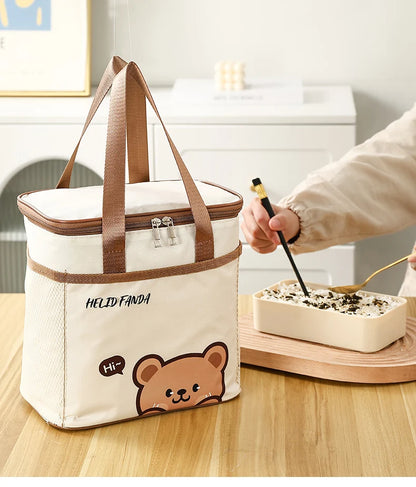 WORTHBUY Cute Thermal Lunch Bag – Large Capacity Insulated, Waterproof & Portable Picnic Cooler for Students