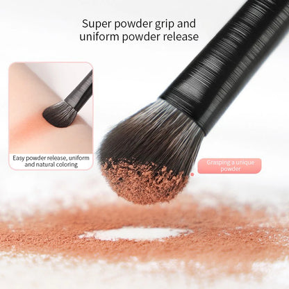 Natural Eye Makeup Brushes Set - Eyeshadow, Eyebrow, Contour, and Eyeliner Brushes for Women, Blending & Detail Tools