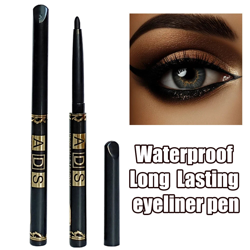 2pcs Waterproof Black & Brown Eyeliner Pencils – Smudge-Proof Long-Lasting High-Pigment Eye Makeup for Beginners